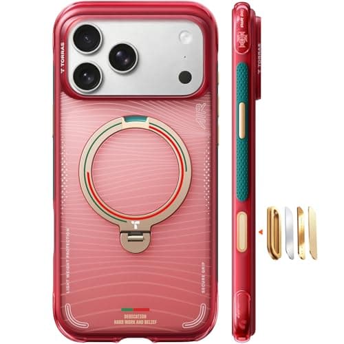 TORRAS World Cup Inspired, Official Portuguese Football Federation Limited Edition, Ostand Q3 Air for iPhone 17 Pro Max Case, 360 Magnetic Stand, Fit for MagSafe, Mil-Grade Drop Tested, Wave Passion - Image 1