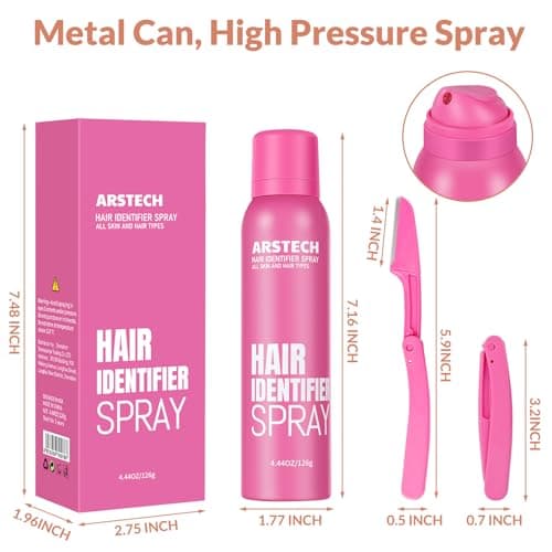 Hair Identifier Spray for Face Shaving Dermaplaning Tool 4 Pack Skin Body Dermaplaning Spray for Women with 16 Face Razor for Face Shaver Hair Removal Kit Excess Hair Dermaplane Razor for Women Face - Thumbnail 2
