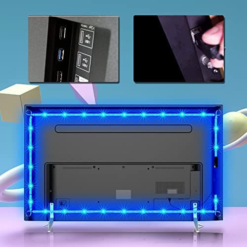 dalattin 15ft Led Lights for TV 50-65 Inch, USB RGB LED Strip Lights TV Backlight with Remote Built-in MIC Music Sync,Led Lights for Bedroom Bluetooth APP Control,HDTV Lighting - Thumbnail 5