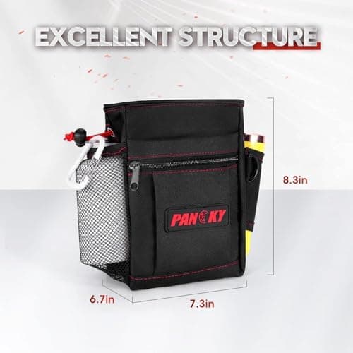 PANCKY Metal Detecting Finds Waist Pouch, Portable Multifunctional Bag, Finds Accessory Black - Thumbnail 6