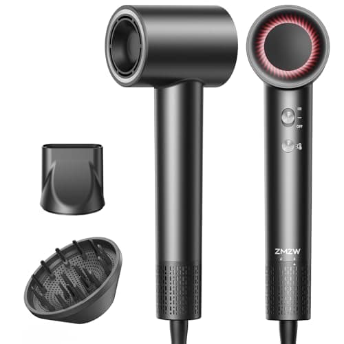 High Speed Ionic Hair Dryer, 160,000 RPM Brushless Motor Blow Dryer for Fast Drying, 500 Million Negative Ions for Frizz-Free Hair, No Heat Damage, Lightweight with Magnetic Diffuser & Nozzle - Image 1
