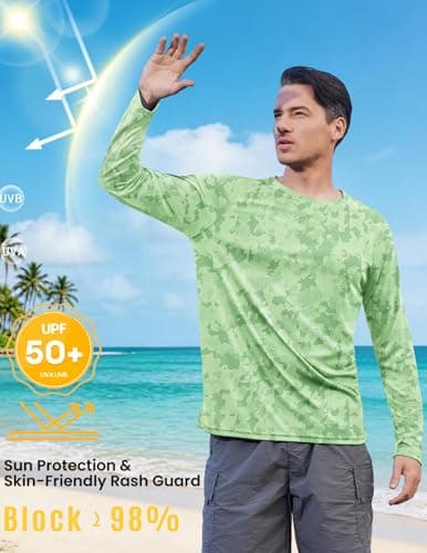 PINSPARK Mens Lightweight Gym Workout Tshirts UPF 50+ Swimming Shirts Long Sleeve Fishing Shirts UV Protection Hiking Shirt Camouflage - Thumbnail 4