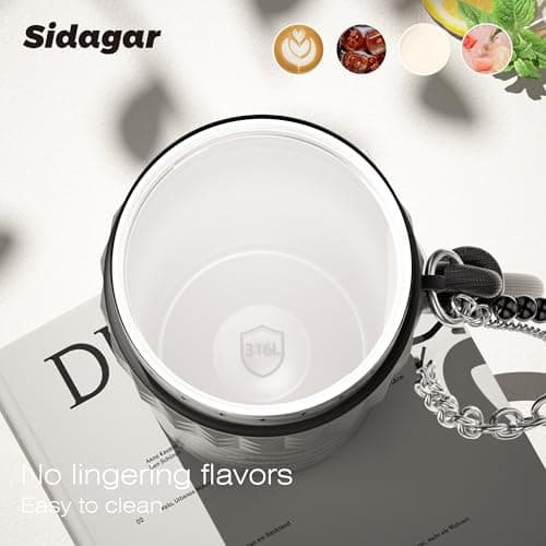 Sidagar 24 oz Stainless Steel Tumbler with Lid and Straw, Insulated Coffee Mug, Leak Proof, Portable Iced Travel Water Bottle, Reusable Thermal Coffee Cup Gift for Women, Pink - Thumbnail 6