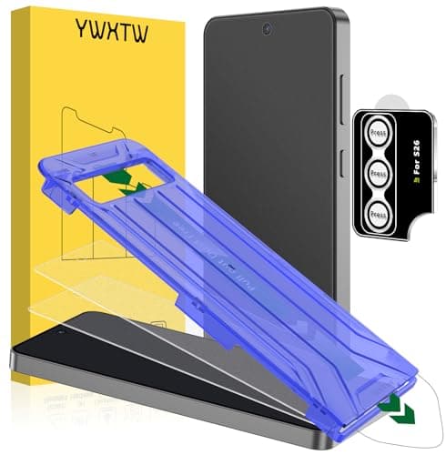 YWXTW 2 Pack Matte Screen Protector for Samsung Galaxy S26 + 1 Set Camera Lens Protector, [Smooth as Silk] [Fingerprint Unlocking] Anti Glare Anti Fingerprint Tempered Glass Screen - Image 1