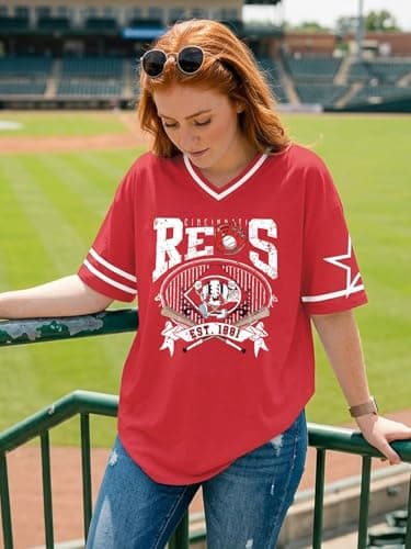 Baseball Jersey Women Baseball Mom Shirt Funny Baseball Team Graphic Shirts Casual Game Day Fan Short Sleeve Tee Tops - Thumbnail 3