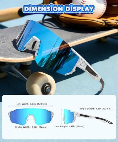 KALIYADI Kids-Sunglasses Toddler-Sunglasses Boys-Girls Youth-Sport-Sun-Glasses: Baseball Running UV400 Protection Age 6-14 - Thumbnail 6