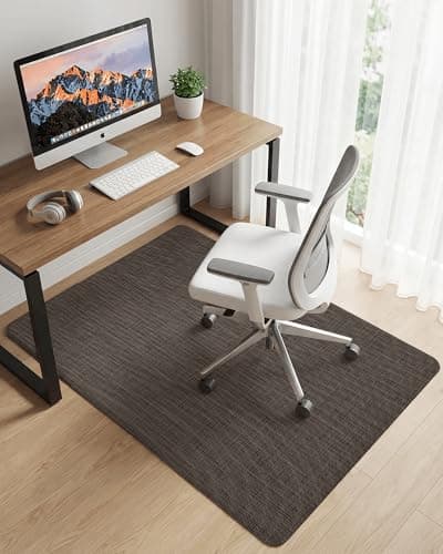 Carvapet Office Chair Mat for Hardwood Floor, 36x48 Inch Heavy Duty Floor Protector, Non Slip Desk Chair Mat for Rolling Computer Gaming Chairs, Easy to Clean Dark Brown - Thumbnail 2