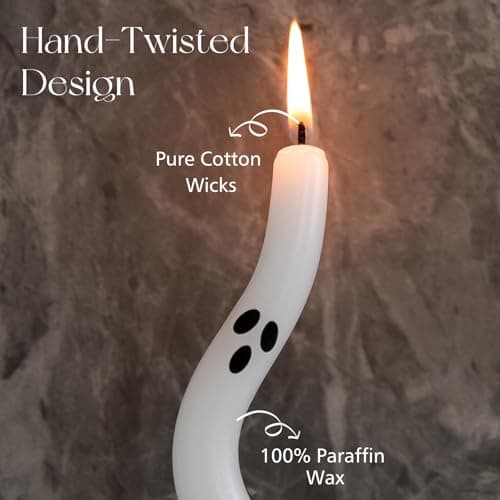 Halloween Decorations Indoor - 4 Pack Cute Ghost Taper Candles - Halloween Centerpieces for Tables - Twisted Candle Decoration for Mantel Table - Spooky Ghosts Candle Decor for Home Party Room - Thumbnail 3