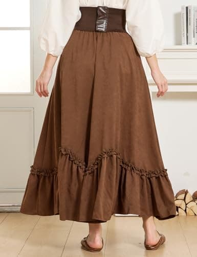 BEAUTELICATE Victorian Medieval Skirt Renaissance Costume Women Skirt with Pockets - Thumbnail 3