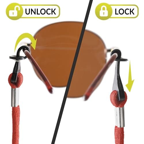 SIGONNA Eye Glasses String Holder Strap - Eyeglass Straps Cords for Men Women - Eyeglass Holders Around Neck - Sunglasses String Chain Lanyard Retainer - 4 Pcs Orange Pink - Thumbnail 2