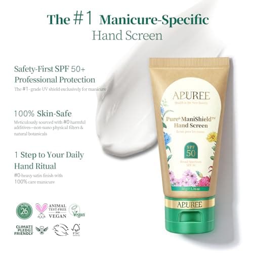 APUREE U V Nail Lamp Hand Screen: Hand Sunscreen SPF 50+/PA++++| UV Lights Protection Cream| Fragrance-Free & Hypoallergic Formula| For Nail Salon Home Use| Vegan & Cruelty Free| Deep Hydrate Moisture - Thumbnail 4