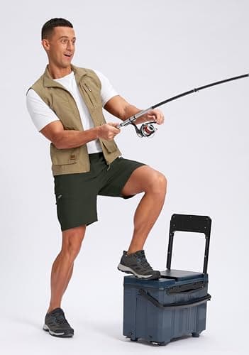 Pudolla Men's Hiking Cargo Shorts Lightweight 7" Travel Casual Shorts for Men Golf Work Outdoor with 5 Zipper Pockets(Army Green 3X-Large) - Thumbnail 6