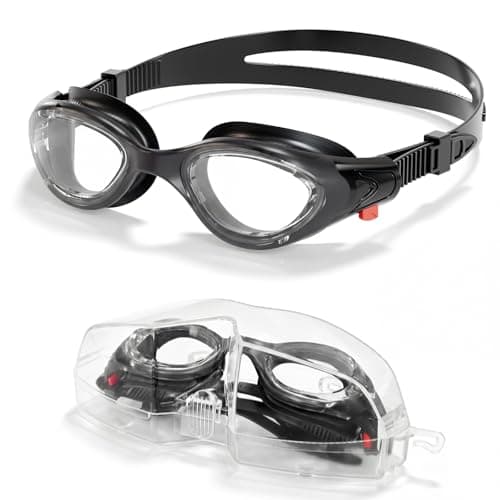 Aegend Swim Goggles, No-Leaking Anti-Fog Swimming Goggles for Adult Men Women (Clear Black)