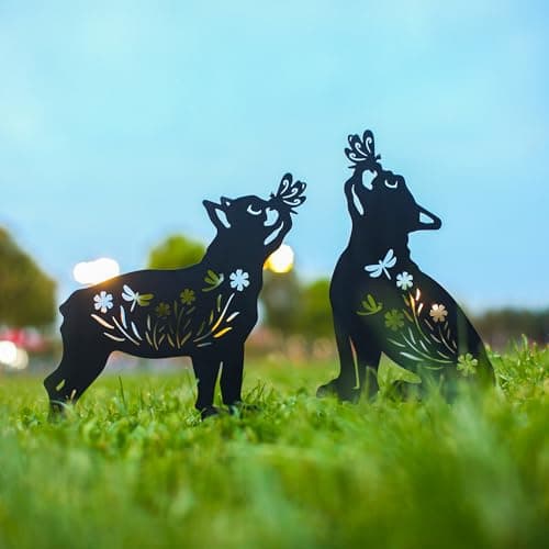 EZTZEN Dog Metal Garden Stakes Decorative, Gifts for Women/Men/Dog Lovers Gifts,Black French Bulldog Silhouette Statues Garden Decor for Outside,Outdoor Decor,Yard Art,Patio,Lawn Ornaments - Thumbnail 6