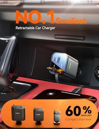 Retractable Car Charger 84W Car Charger USB C for iPhone 16 17 Pro Max Fast Charging [PD45W Dual Type C Cables] Car Accessories Cigarette Lighter Adapter for iPhone 17 Air 16 15 Pro Max, Samsung S25 - Thumbnail 6