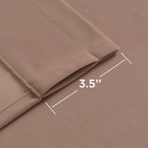 Joydeco Velvet Curtains Rose Beige Blackout Curtains Thermal Insulated 108 inches Long Window Curtains Soft Room Darkening Drapes for Bedroom Living Room Elegant Rod Pocket 2 Panels Rose Beige - Thumbnail 3