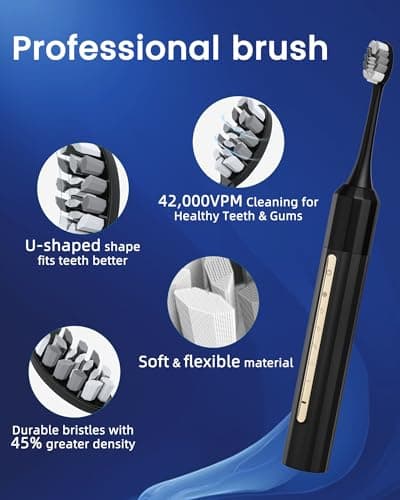 Lumivoid Water Flosser and Electric Toothbrush Combo,2-1 Oral Clean Kit, 5-Speed Sonic Electric Toothbrush & 4-Speed Portable Water Flosser to Clean Teeth and Protect Gum Health, IPX7 (White-Set) - Thumbnail 4