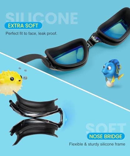 QALLY Kids Goggles Age 4-16, Kids Swimming Goggles UV Protection Anti-Fog No Leaking, 3 Pack Swim Goggles for Boys Girls Youth - Thumbnail 4