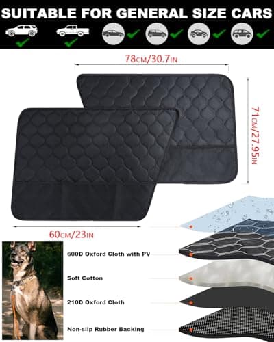 ThermoHalo 2PCS Car Door Protector for Dogs - Waterproof Pet Car Door Cover with Scratch Protection, Universal Fit for All Vehicles XL (XL) - Thumbnail 2