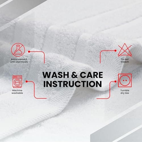 Infinitee Xclusives 100% Cotton Luxury Bath Towels Set of 2 (27x54 Inches) (Brilliant White, Bath Towels - Pack 2) - Thumbnail 6