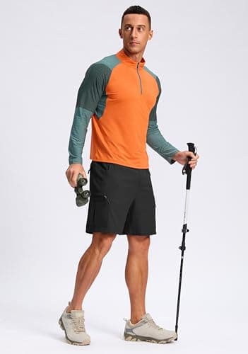 Pudolla Men's Hiking Cargo Shorts Lightweight 7" Travel Casual Shorts for Men Golf Work Outdoor with 5 Zipper Pockets(Black Medium) - Thumbnail 6