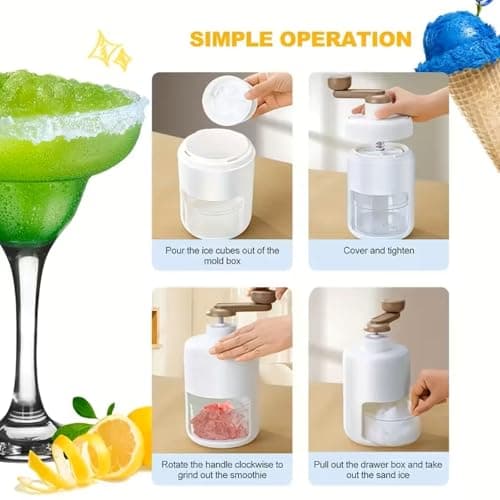 Shaved Ice Maker, Ice Shaver Slushie Machine, Snowcone Maker for Kids Birthday Party, House Warming Gifts New Home, Kitchen Gift Ideas, White - Thumbnail 6
