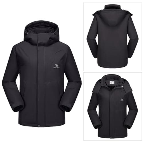 CAMEL CROWN Men's Winter Coat Waterproof Ski Jacket Fleece Lined Windproof Raincoat for Snow Outdoor Hiking Mountain - Thumbnail 6