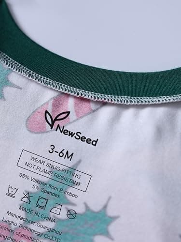 NewSeed Family Christmas Matching Set, Soft Lightweight Bamboo Viscose Holiday Wear Sets for all family members(Kids, Christmas Bell Candy Cane, 9-10Y) - Thumbnail 5