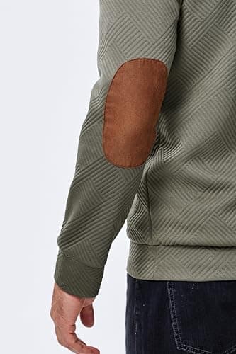 JMIERR Mens Fashion Hoodies Casual Cotton Long Sleeve Half Button Pullover Hooded Sweatshirts for men Oversized Hoodie, 2XL, Jungle Green - Thumbnail 6