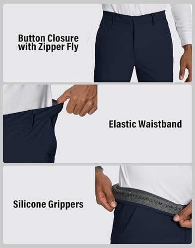 Pioneer Camp Mens Golf Pants Mens Dress Pants Wrinkle Free 5 Pockets Stretch Quick Dry Casual Work Travel Slack Comfy Trousers - Thumbnail 5
