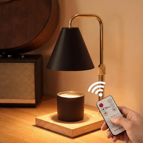BJFFN Candle Warmer Lamp with Timer and Wireless Remote Control - Mothers Day Gifts for Mom, Birthday Gifts for Women, House Warming Gifts New Home Decor, Black