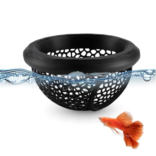 Ptazucv Floating Betta Hammock & Shrimp Shelter – 3D Printed Aquarium Decor with Feeding Ring, Safe Resting Spot for Betta Fish, Shrimp and Small Fish（Black） - Image 1