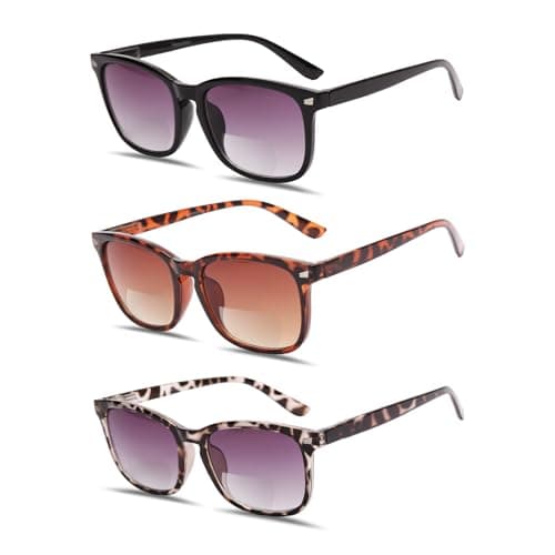 3 Pack Bifocal Reading Sunglasses for Women,UV400 Protection Spring Hinge Sun Readers Glasses for Outdoor 1.25 - Image 1