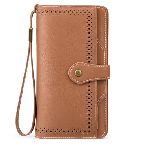 S-ZONE Wallets for Women Leather RFID Blocking Small Phone Wristlet Purse with Card Slots Womens Wallet Card Holder - Image 1
