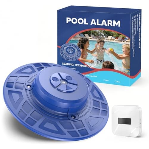 Pool Alarm for Inground & Above Ground Pools, 110dB Floating Pool Safety Alarm for Kids and Pets, 220 ft Wireless Receiver with Adjustable Sensitivity, No App or WiFi Required, Easy Setup (Blue) - Image 1