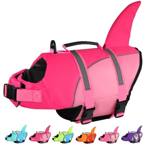 Doglay Shark Dog Life Jacket with Superior Buoyancy and Rescue Handle, Adjustable Dog Life Vests for Boating Swimming, Pet Flotation Vest for Small Medium Large Dogs - Image 1