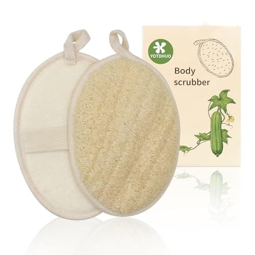 Natural Loofah Exfoliating Body Scrubber(2Pack),Made from Organic Bath Luffa for Women and Men - Image 1