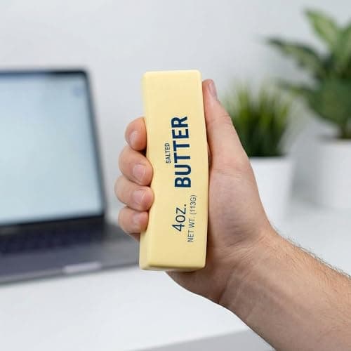 2pcs Butter Squishy, Soft Slow Rising Squeeze Toys, Butter Stick Squishy Fidget Toys and Stress Balls Squishies for Office Desk Toys, Party Favors & Birthday Gifts(Light Yellow) - Thumbnail 4