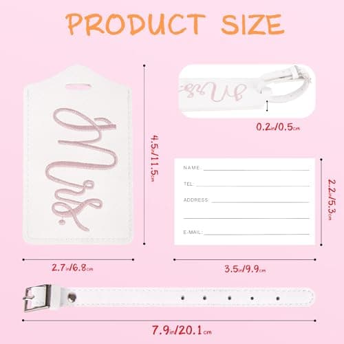 Mr and Mrs Tags, Wedding Gifts for Couples 2026, Personalized Engagement Gifts for Couples, Bridal Shower Gift for Newlyweds, Bride and Groom Travel Essentials - Thumbnail 6