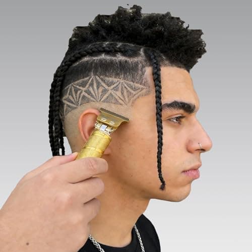 hair clippers for man with an LED display, a 4-piece cordless grooming set that includes hair clippers, T-shaped trimmer,double-layer foil razor, and a nose hair trimmer—a complete home grooming set - Thumbnail 3