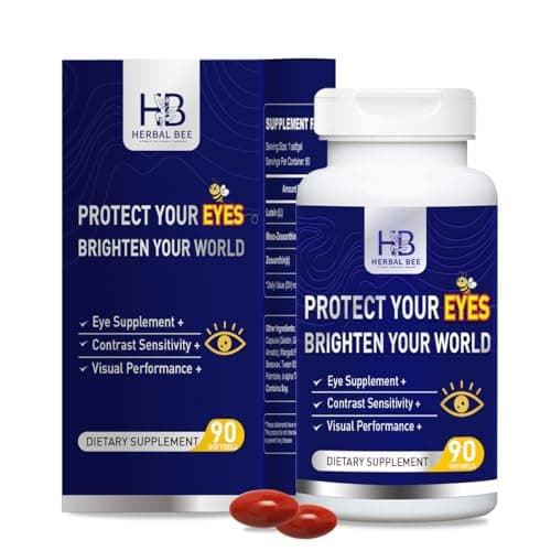 Herbal Bee Eye Supplement - Lutein 10mg, Meso-Zeaxanthin 10mg, Zeaxanthin 2mg - Eye Vitamins Supports Vision, Blue Light Protection & Macular Health - Natural Antioxidant Formula | 90 Softgels - Image 1
