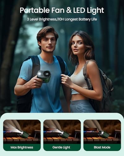 Primelove 10000mAh Portable Waist Rechargeable Fan,Clip on Belt Fan With 10 Speeds 16000PRM Strong Airflow,Hands-Free Hanging Neck Fan,Long-Lasting Cooling for Camping,Hiking,Outdoor,Jobsite,Green - Thumbnail 5