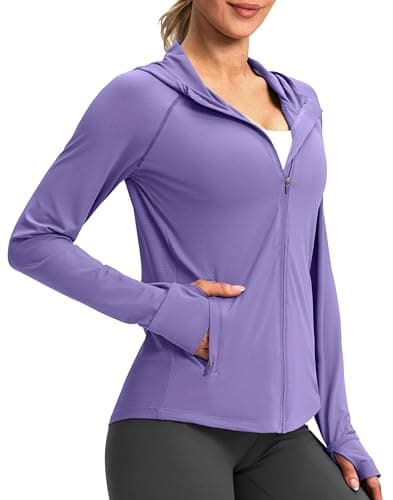 G Gradual Women's UPF 50+ Sun Protection Hoodie Jacket Lightweight Zip Up Jackets Long Sleeve Shirts for Women Hiking Outdoor(Purple,XL)