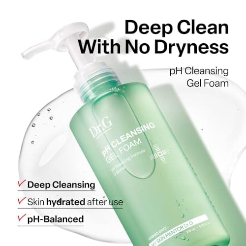 Dr.G pH Cleansing Gel Foam - Everyday Gentle Face Cleanser for All Skin Types - pH-Balanced - Hydrating - Deep Pore Cleansing - Safe for Daily Use on Sensitive Skin - Korean Skincare - 6.76 fl oz - Thumbnail 2