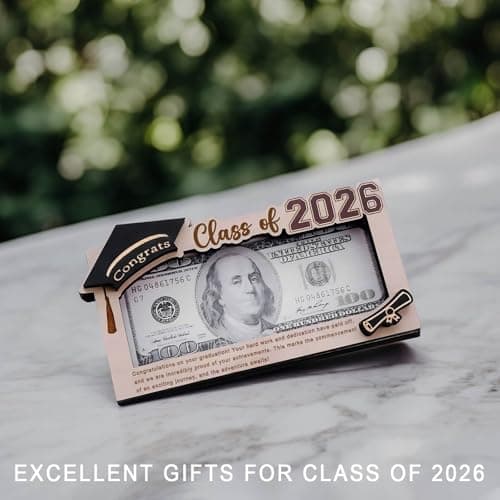 Graduation Gifts 2026 Money Holder, Wooden Graduation Money Cash Envelope Box for Class of 2026 Senior College University Graduates Student Holiday Gifts Without Tassels - Thumbnail 6
