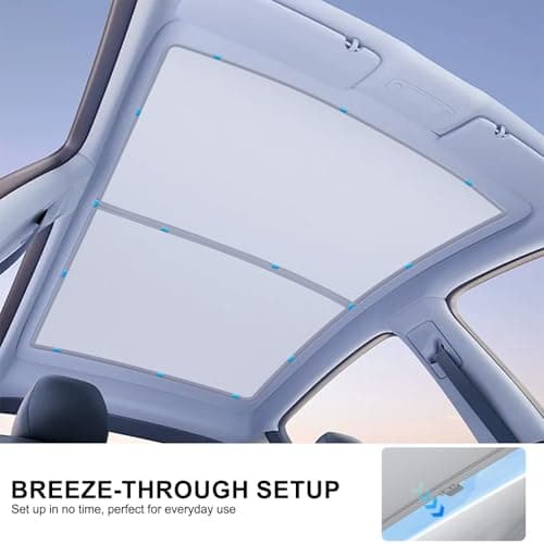 OIXULI 2025 2026 Tesla Model Y Juniper Roof Sunshade - Precision Fit for Near-Zero Gaps & Resists Sagging, Nano Ice-Crystal Heat Insulation Foldable Sunroof Cover, 2PCS Interior Gray - Thumbnail 6