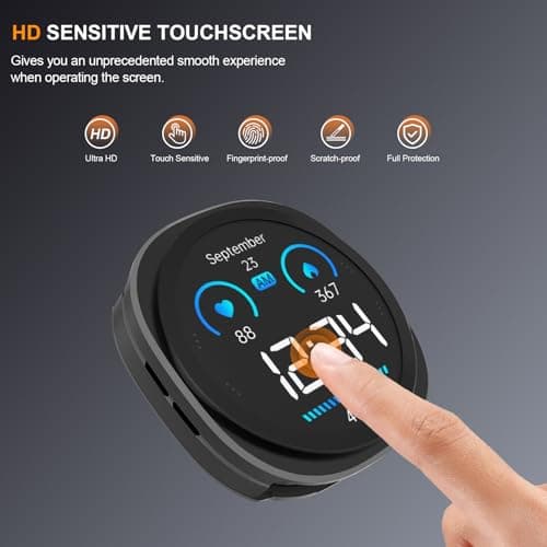 SDOCEBF Aluminum Alloy Case for Samsung Galaxy Watch 8 44mm, 3-in-1 Full Coverage Bumper with Built-in Screen Protectorctor, Slim Shockproof Metal Protective Cover, Black - Thumbnail 3