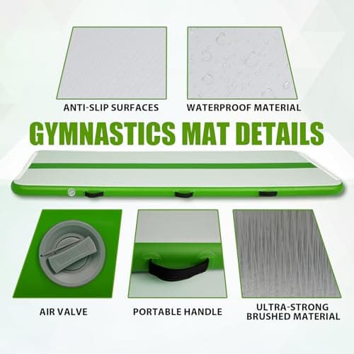 Tuxedo Sailor 10’ Inflatable Gymnastics Mat - Premium Heat Sealed Process,Tumbling Mat with Electric Pump, Repair Kit & Backpack - Multi-Scene exercise Mat Use for Gym, Yoga, Home, Outdoor - Thumbnail 4