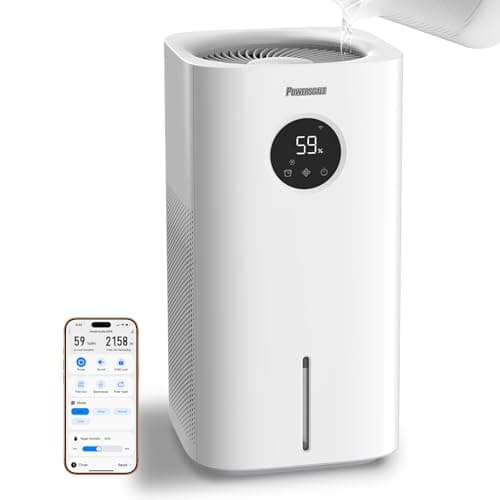 Powerscale MF6 Smart Evaporative Humidifiers for Home, 1.8 Gal Top-Fill, Up to 700mL/h Mist-Free Output, WiFi Smart Touchscreen Control, Auto Filter Dry, Electrolysis Self-Clean, Quiet Sleep Mode - Image 1
