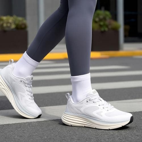 ALEADER Running Shoes for Women, Arch Support Walking Shoes, Tennis Shoes Womens Fashion Sneakers Light Gray Size 9 - Thumbnail 2